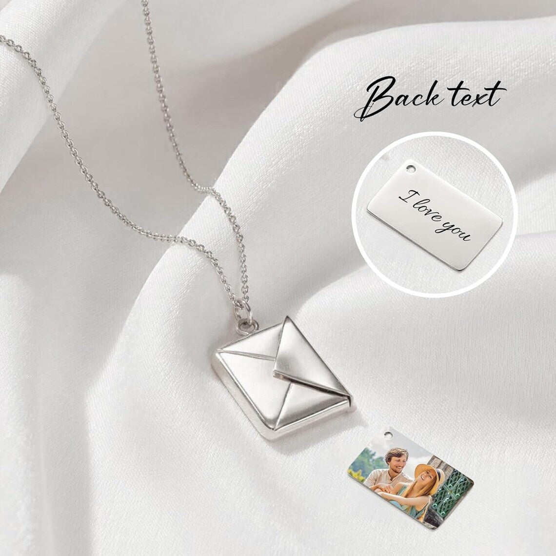 Collier personnalisé pendentif enveloppe - Helizarie™